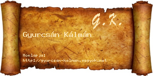 Gyurcsán Kálmán névjegykártya