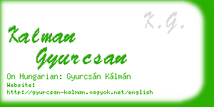 kalman gyurcsan business card