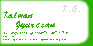 kalman gyurcsan business card